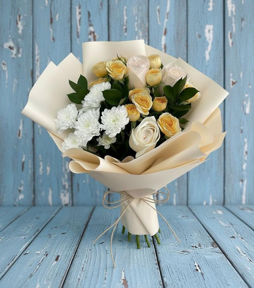 Букет цветов из: Розы и Хризантемы в Оричах