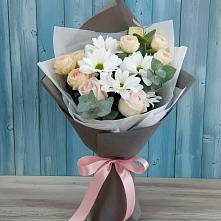 Букет цветов из:  Хризантемы и Розы #REPLACE_PRED# Оричах