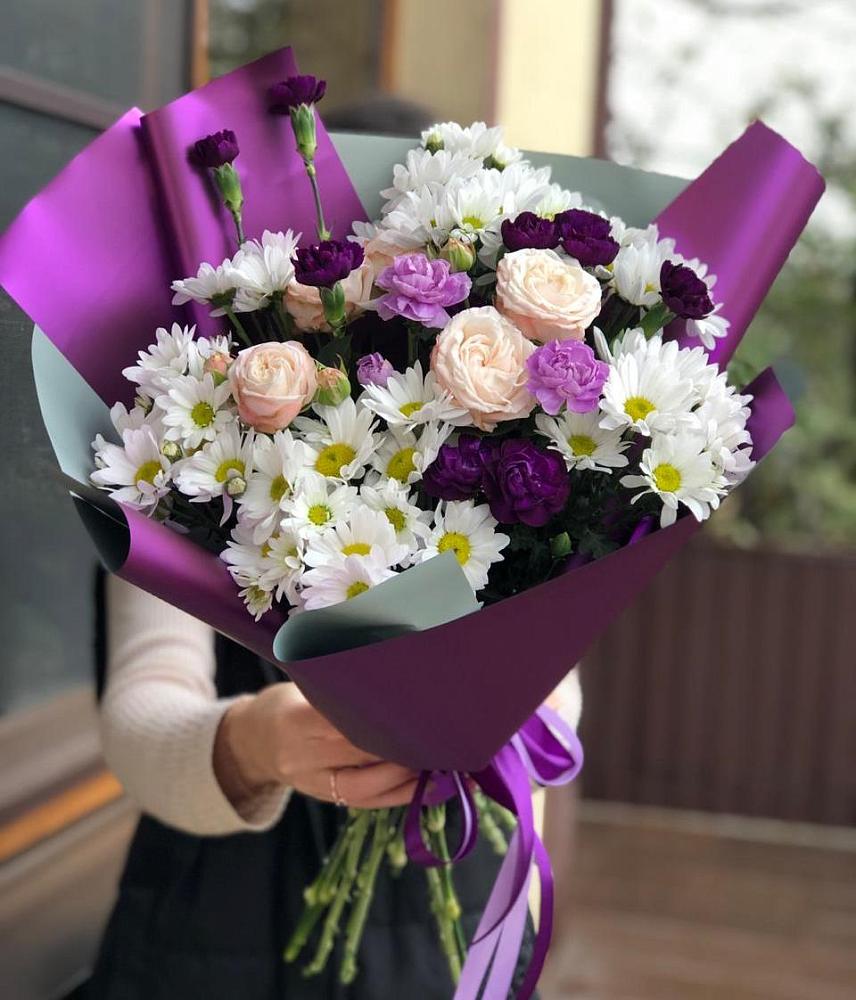 Букет цветов из: Хризантемы, Гвоздики и Розы в Оричах