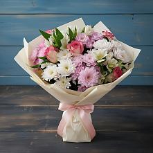 Букет цветов из:  Хризантемы, Альстромерии и Розы в Оричах