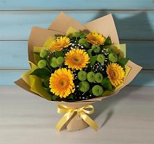 Букет цветов из:  Герберы и Хризантемы в Оричах