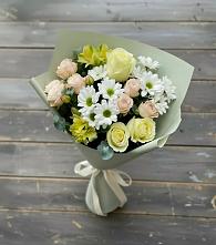 Букет цветов из:  Альстромерии, Розы и Хризантемы в Оричах