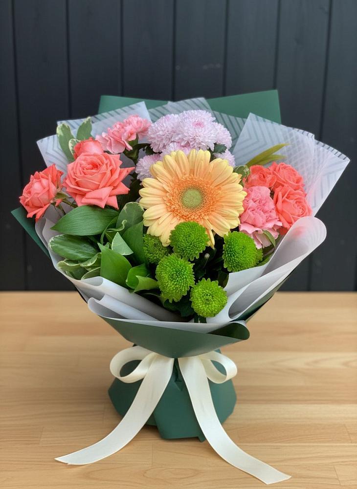 Букет цветов из: Гвоздики, Розы, Герберы и Хризантемы в Оричах